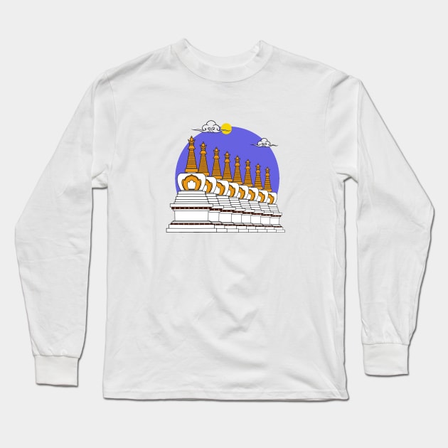 Monastery Long Sleeve T-Shirt by lungtatattoo